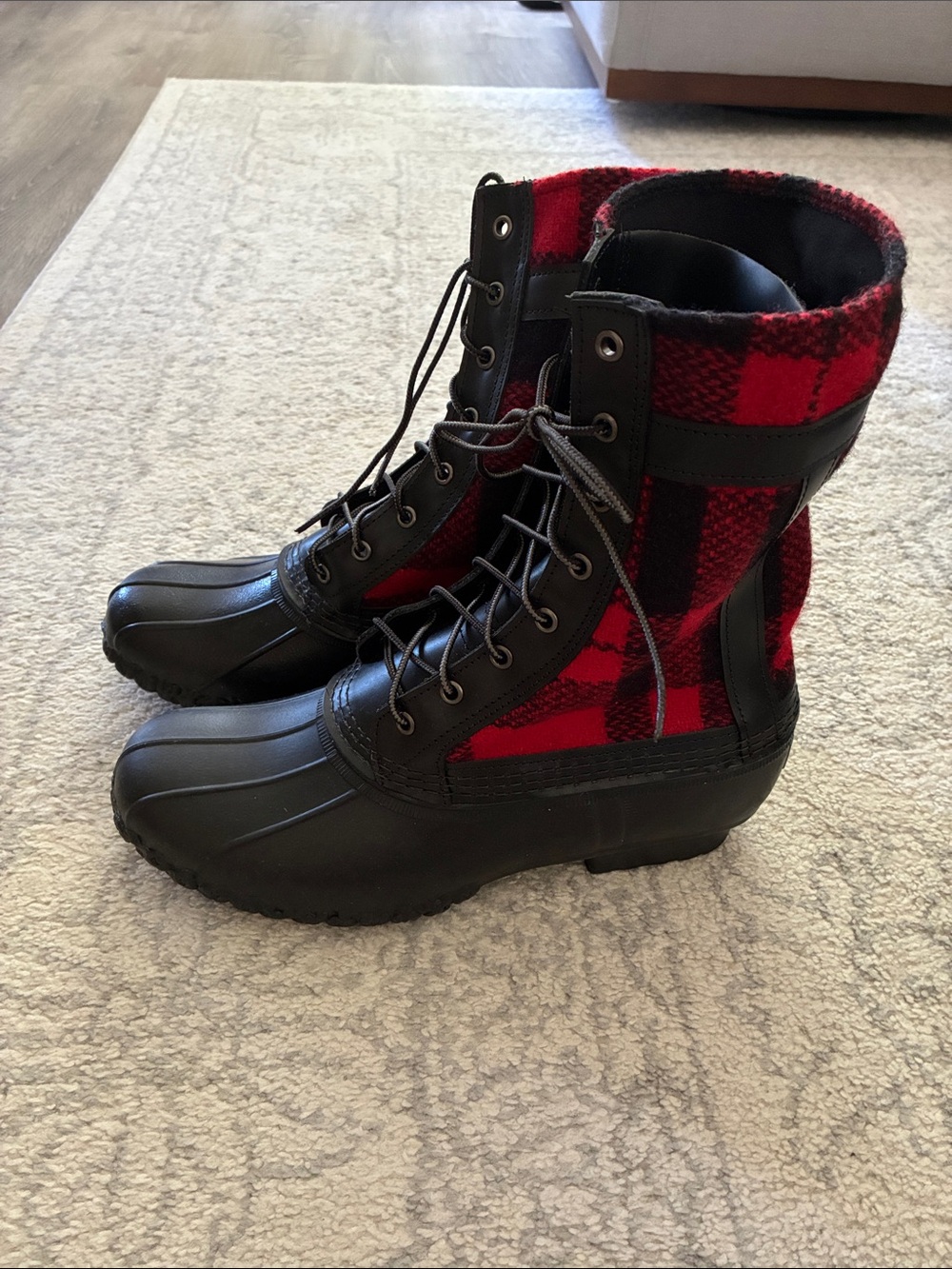 L.L. Bean X Todd Snyder (Limited Edition) Red and Black Plaid Duck Boots